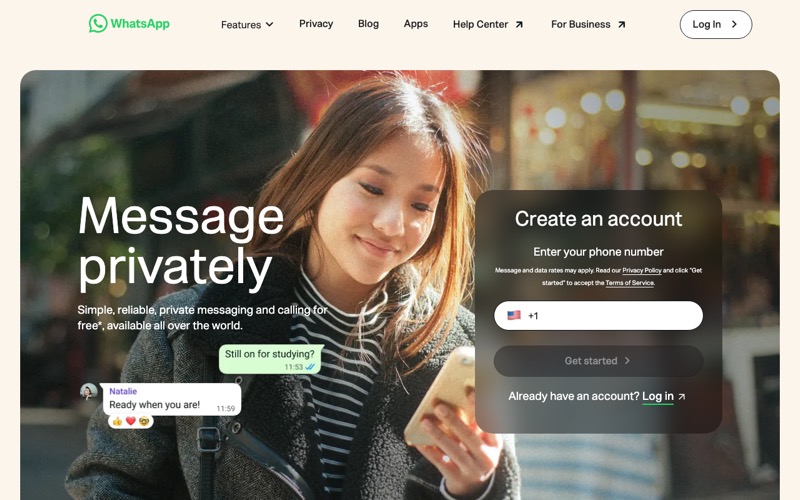 WhatsApp front page