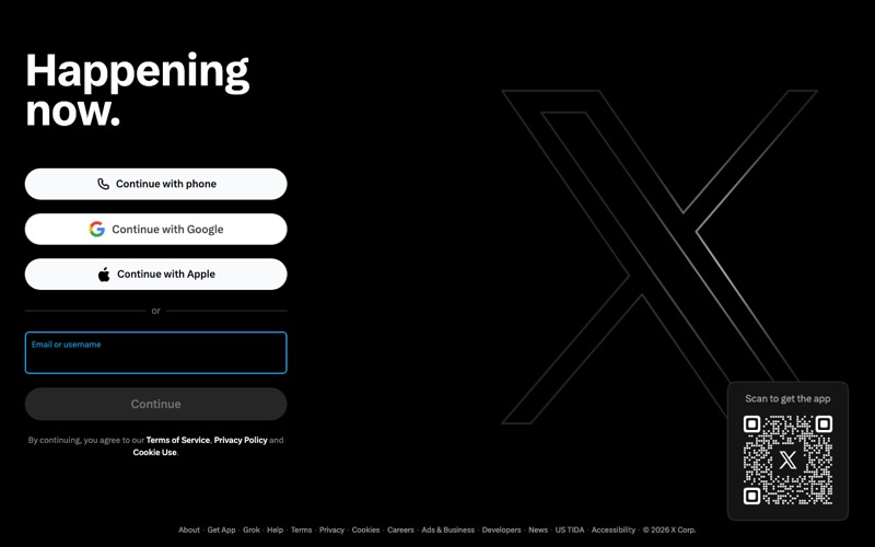 X front page